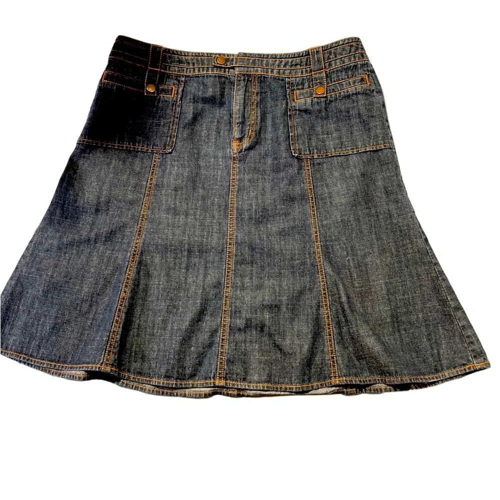 Sigurd Olsen blue denim midi boho skirt size 8P - Picture 1 of 15